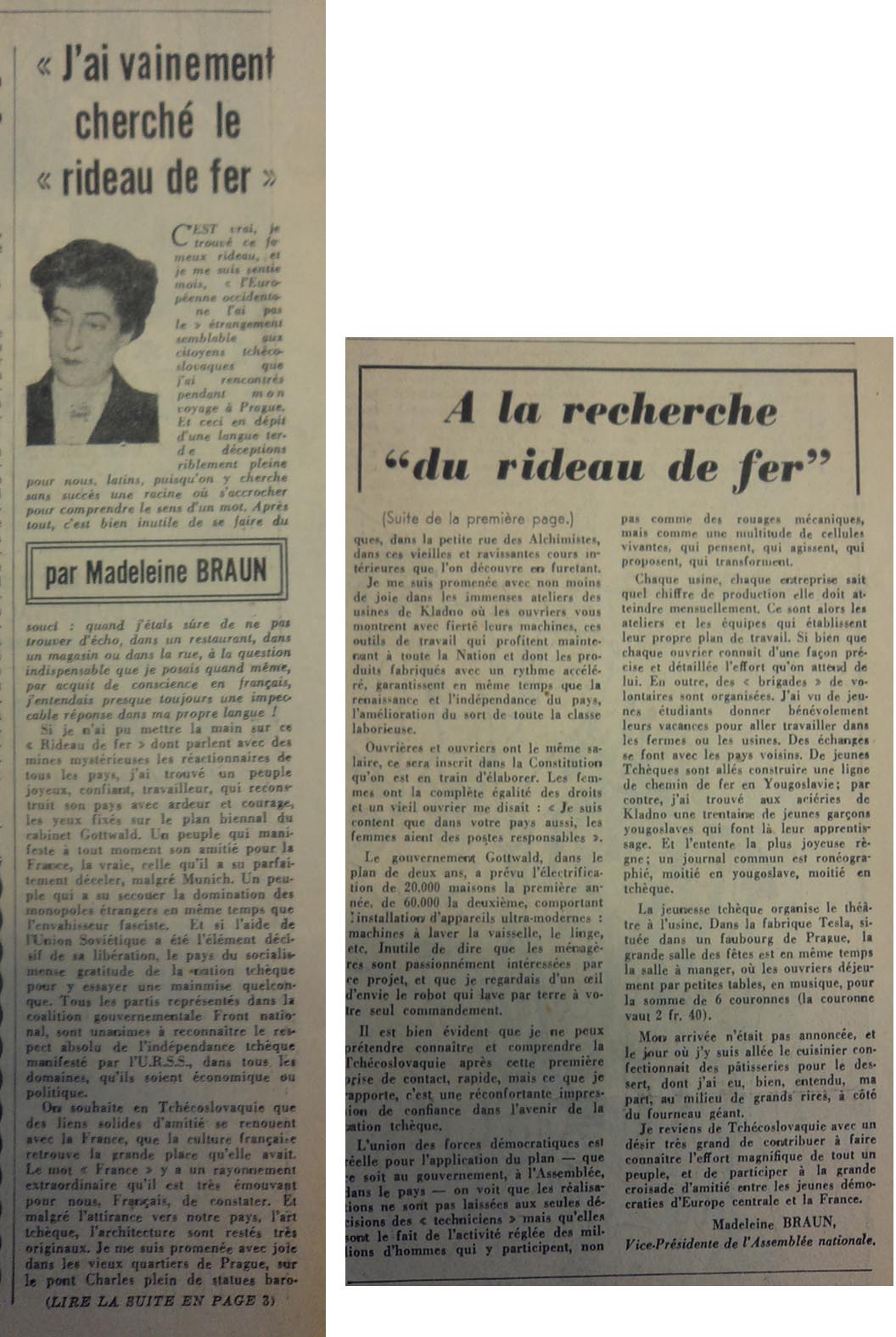 P50 N°41 10 mai 1947 rideau de fer